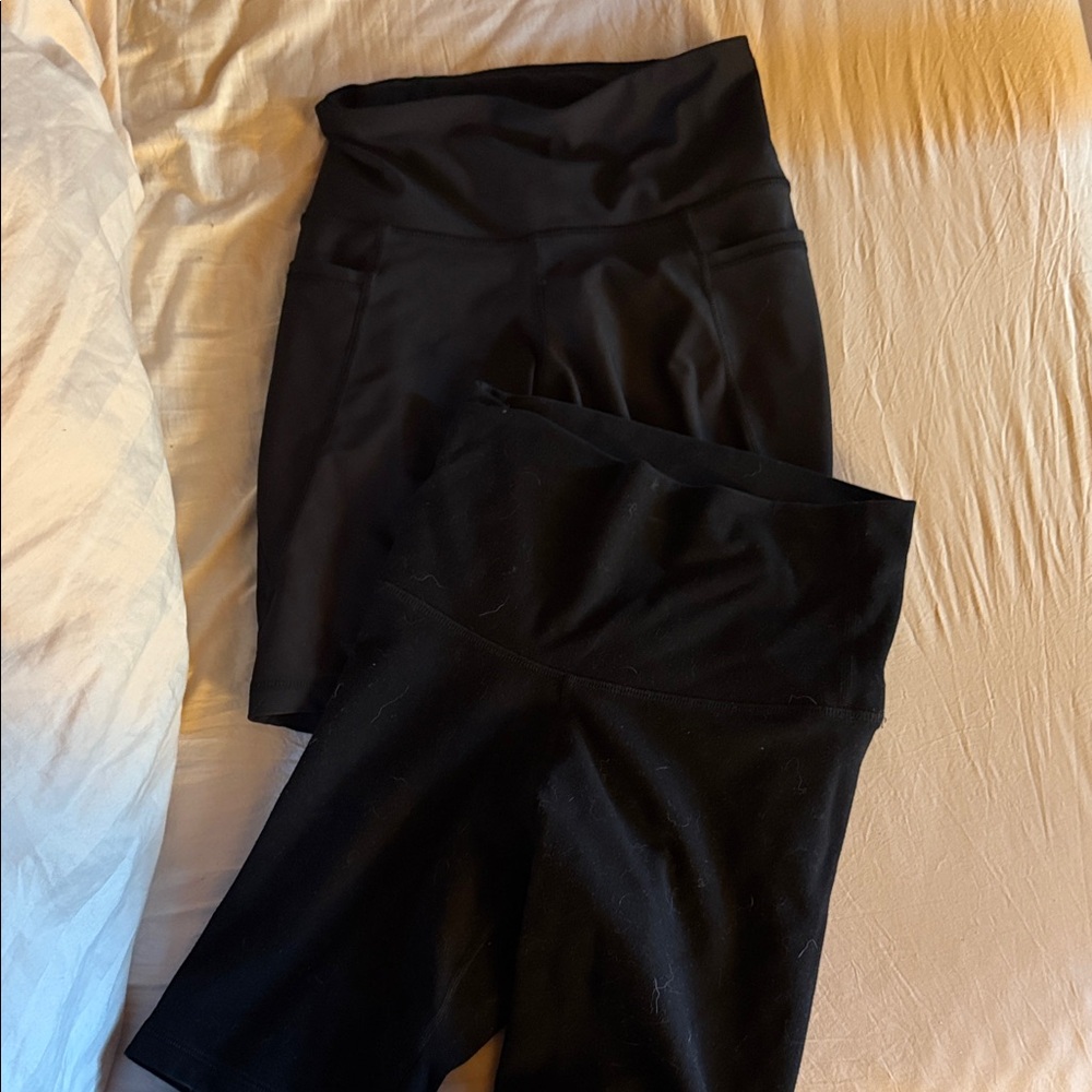 Black High-Waisted biker Shorts Set